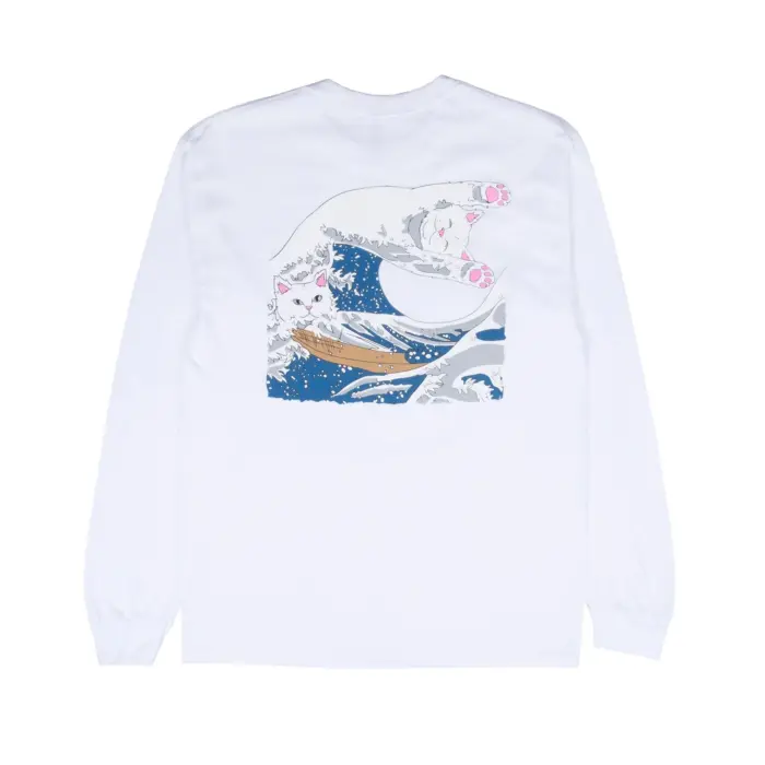 The Great Wave Of Nerm Long Sleeve (White)