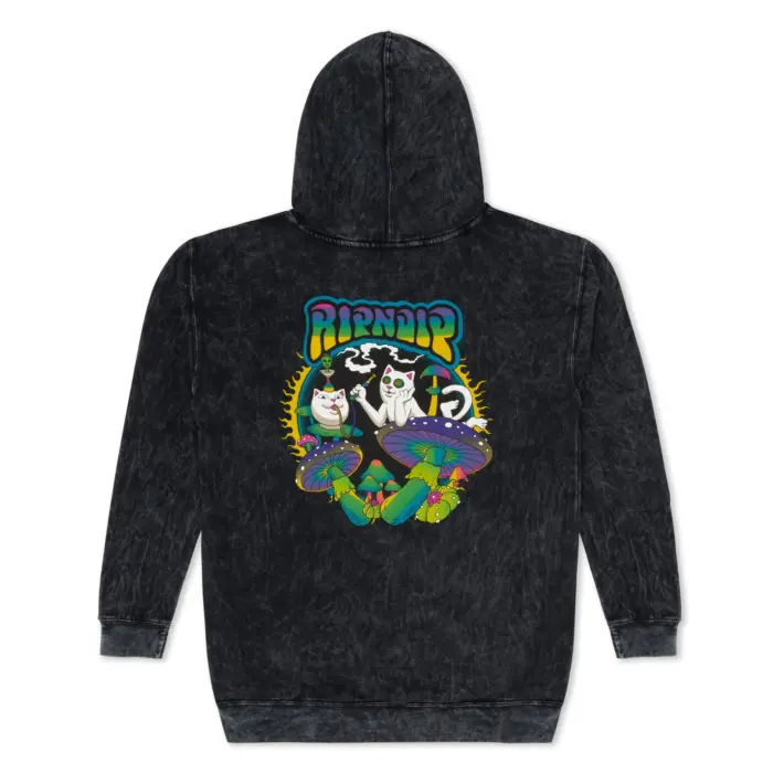 Psychedelic Garden Hoodie (Black Mineral Wash)